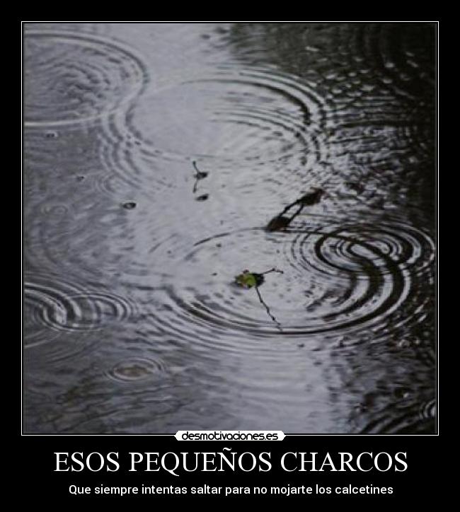 ESOS PEQUEÑOS CHARCOS - Que siempre intentas saltar para no mojarte los calcetines
