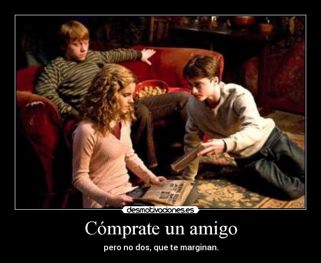 Cómprate un amigo - pero no dos, que te marginan.