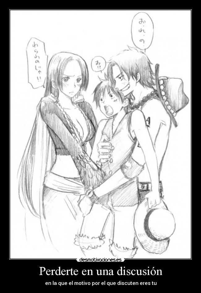 carteles luffy hancok ace one piece como salami apareci vida como salami para ponerte fina desmotivaciones