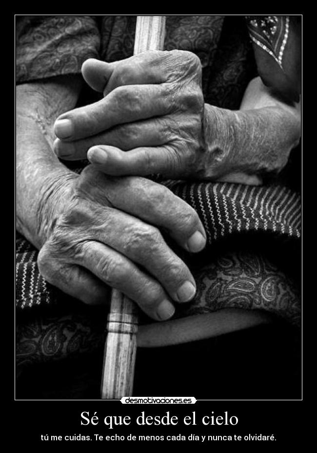 Sé que desde el cielo - tú me cuidas. Te echo de menos cada día y nunca te olvidaré.