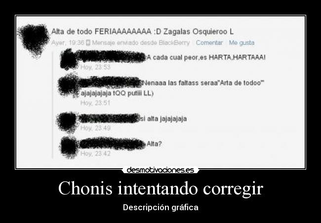 Chonis intentando corregir - Descripción gráfica