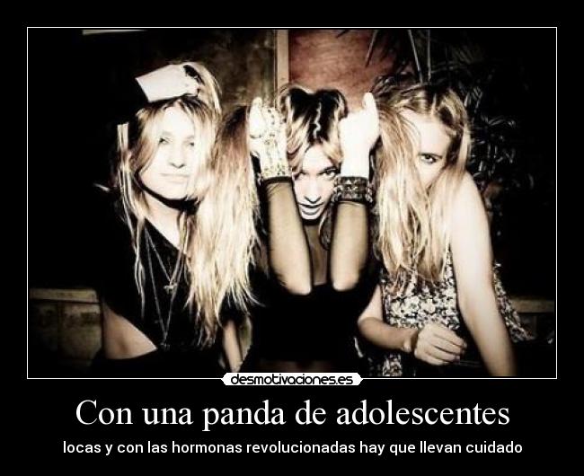 Con una panda de adolescentes - locas y con las hormonas revolucionadas hay que llevan cuidado