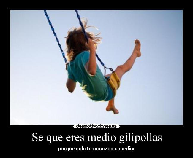 Se que eres medio gilipollas -