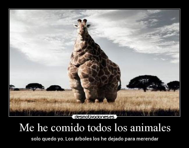 Me he comido todos los animales - solo quedo yo. Los árboles los he dejado para merendar