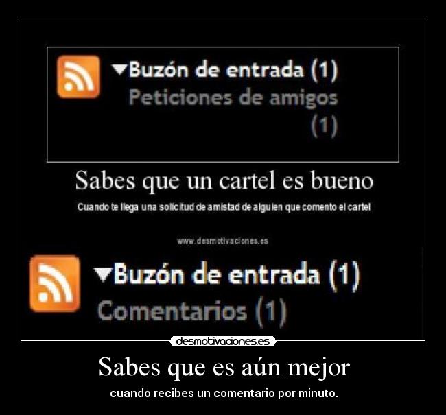 Sabes que es aún mejor - cuando recibes un comentario por minuto.
