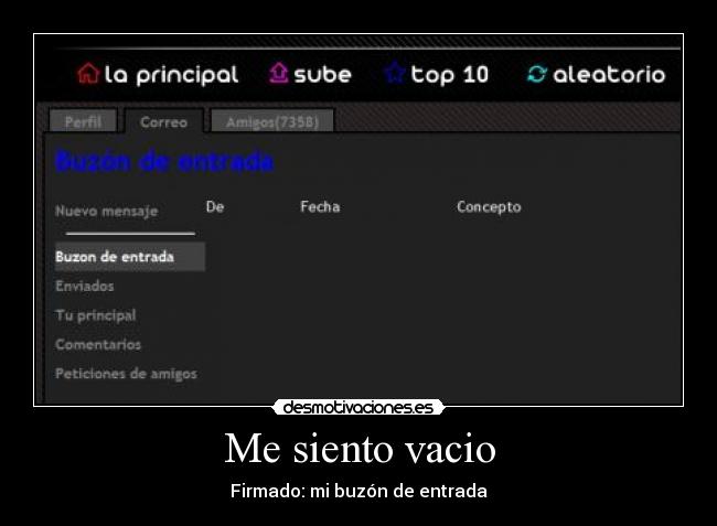 Me siento vacio - Firmado: mi buzón de entrada
