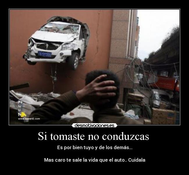 Si tomaste no conduzcas  - Es por bien tuyo y de los demás...

Mas caro te sale la vida que el auto.. Cuidala
