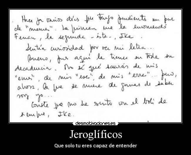 Jeroglíficos - Que solo tu eres capaz de entender
