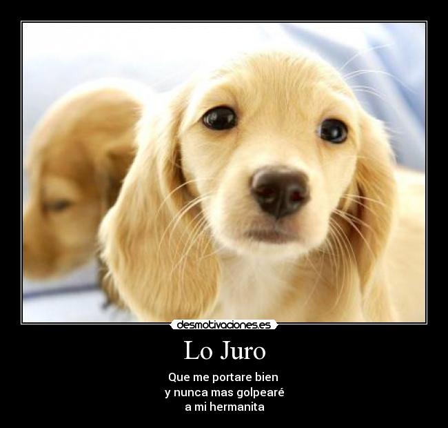 Lo Juro - Que me portare bien
y nunca mas golpearé
a mi hermanita