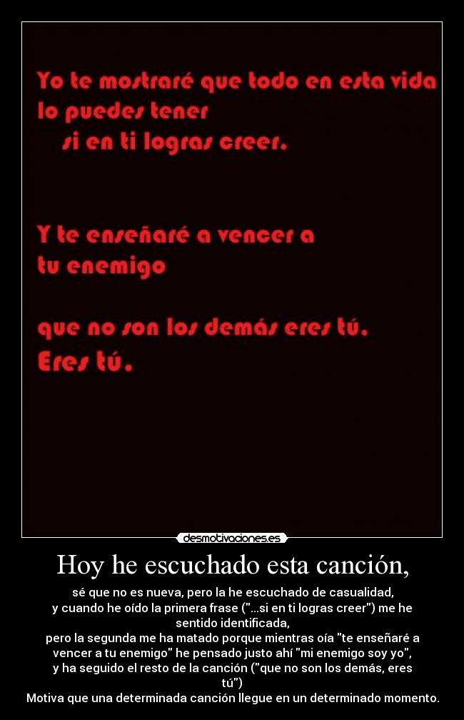 Hoy he escuchado esta canción, - 