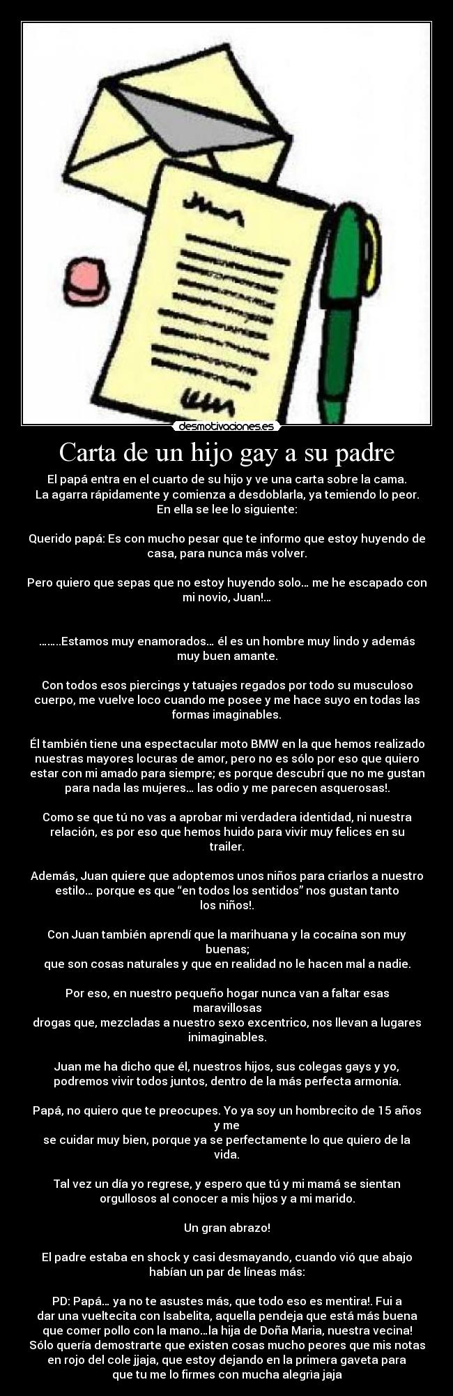 Carta de un hijo gay a su padre - 