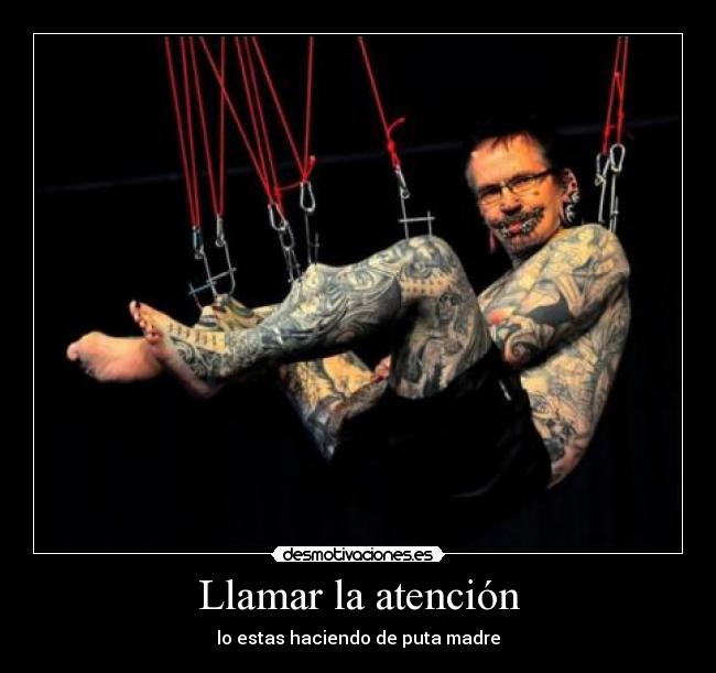 Llamar la atención - lo estas haciendo de puta madre