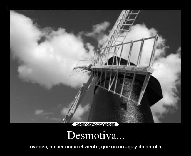 Desmotiva... - aveces, no ser como el viento, que no arruga y da batalla