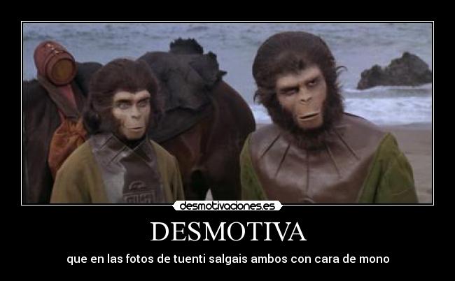 DESMOTIVA - que en las fotos de tuenti salgais ambos con cara de mono