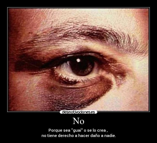 No - Porque sea guai o se lo crea ,
no tiene derecho a hacer daño a nadie.