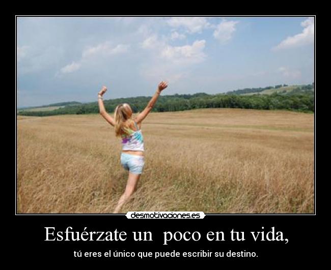 Esfuérzate un poco en tu vida, -