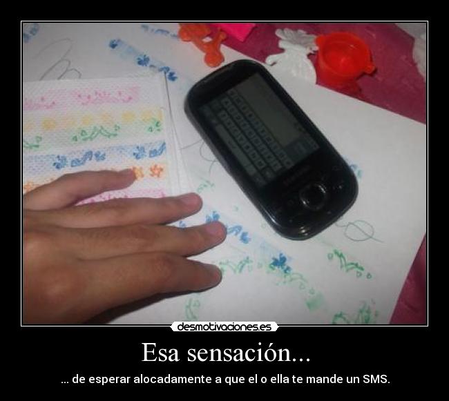 Esa sensación... - ... de esperar alocadamente a que el o ella te mande un SMS.