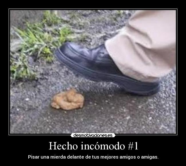 Hecho incómodo #1 - Pisar una mierda delante de tus mejores amigos o amigas.