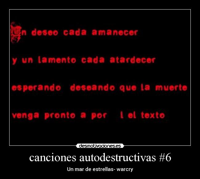 canciones autodestructivas #6 - Un mar de estrellas- warcry