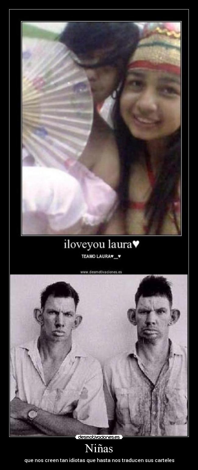Niñas - que nos creen tan idiotas que hasta nos traducen sus carteles