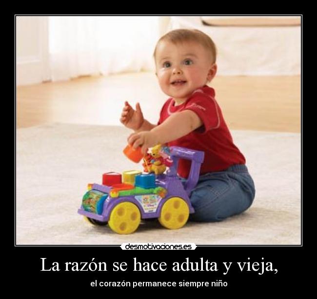 La razón se hace adulta y vieja, - el corazón permanece siempre niño