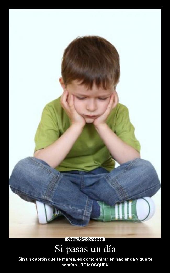 Si pasas un día - Sin un cabrón que te marea, es como entrar en hacienda y que te
sonrían... TE MOSQUEA!