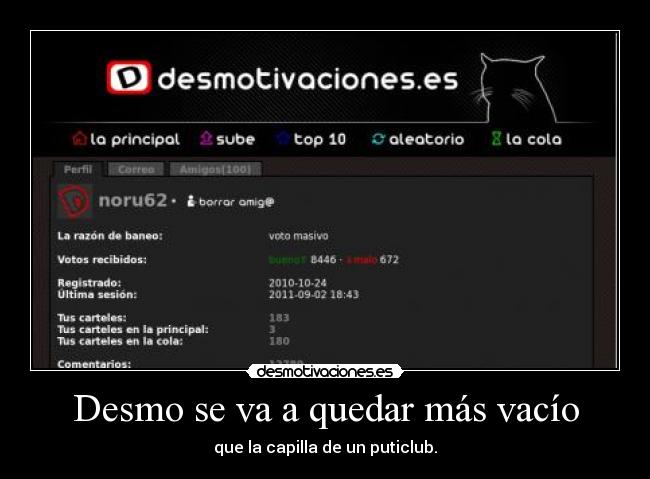 Desmo se va a quedar más vacío - que la capilla de un puticlub.