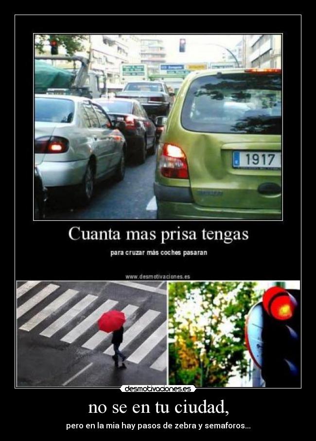 no se en tu ciudad, - pero en la mia hay pasos de zebra y semaforos...