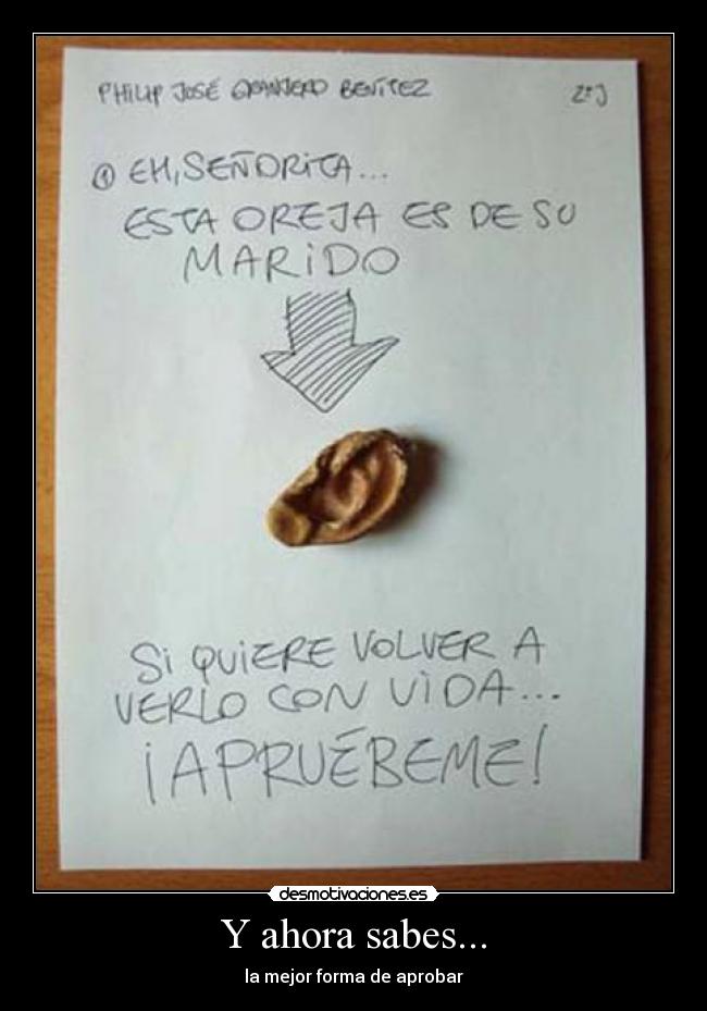 Y ahora sabes... - 