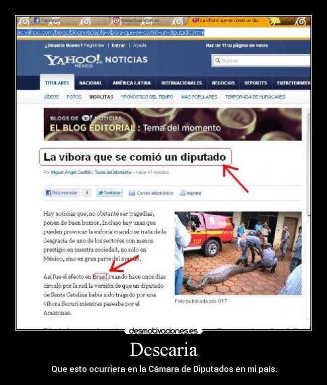 Desearia - Que esto ocurriera en la Cámara de Diputados en mi país.