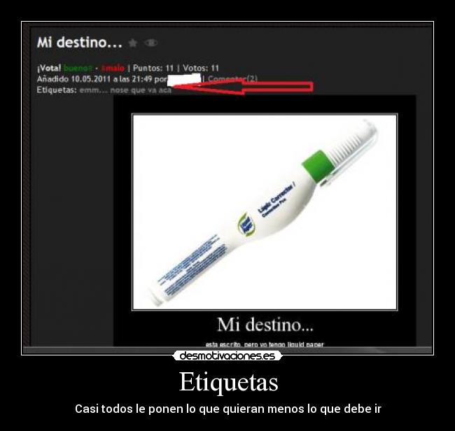 Etiquetas - Casi todos le ponen lo que quieran menos lo que debe ir