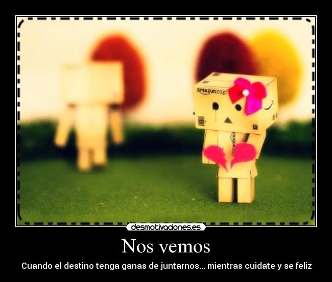 Nos vemos - Cuando el destino tenga ganas de juntarnos... mientras cuidate y se feliz