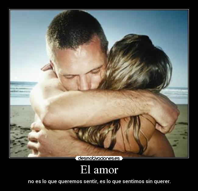 El amor - no es lo que queremos sentir, es lo que sentimos sin querer.