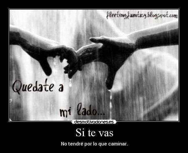 Si te vas - No tendré por lo que caminar.