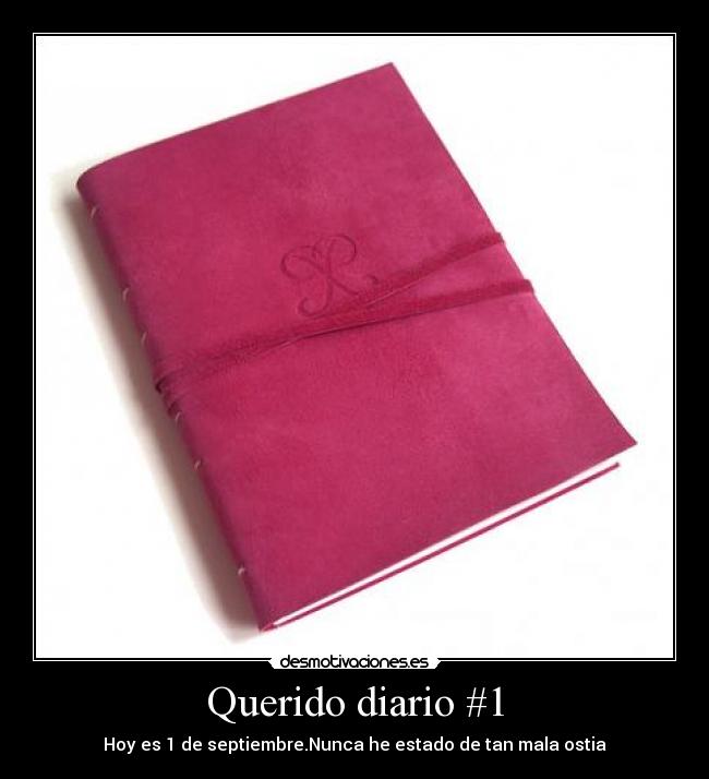 Querido diario #1 - Hoy es 1 de septiembre.Nunca he estado de tan mala ostia