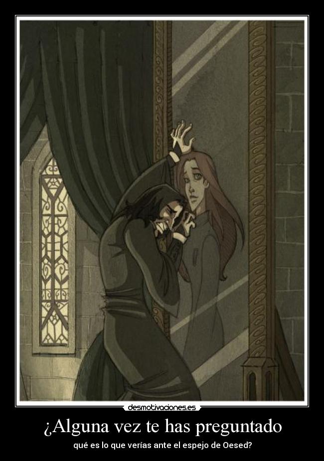 carteles espejo oesed erised harry potter lily evans severus snape desmotivaciones
