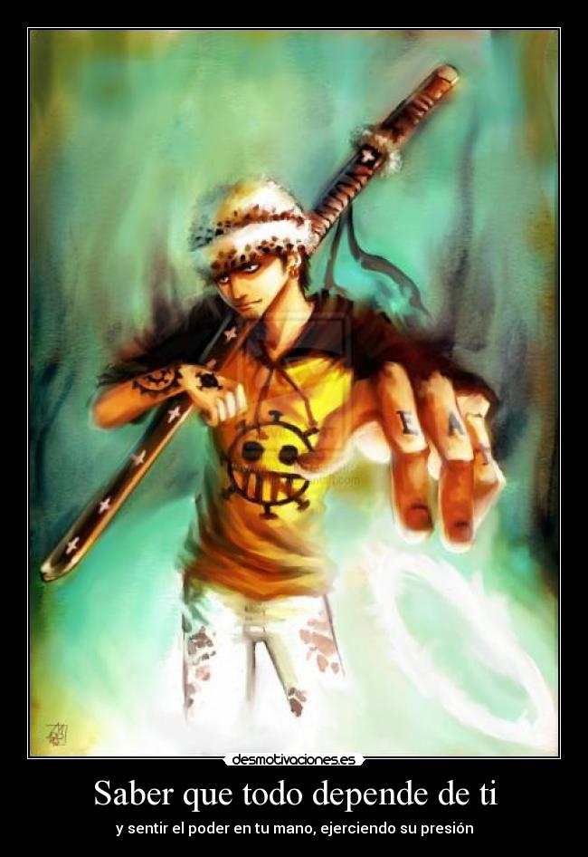 carteles one piece trafalgar law poder presion desmotivaciones