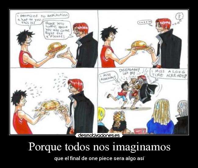 carteles rincewind one piece luffy shanks sombrero imaginamos porque todos final one piece sera algo asi desmotivaciones