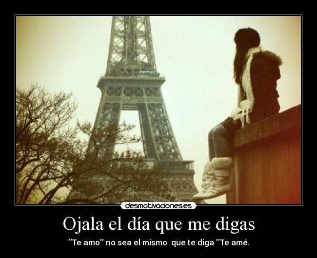 Ojala el día que me digas - Te amo no sea el mismo  que te diga Te amé.