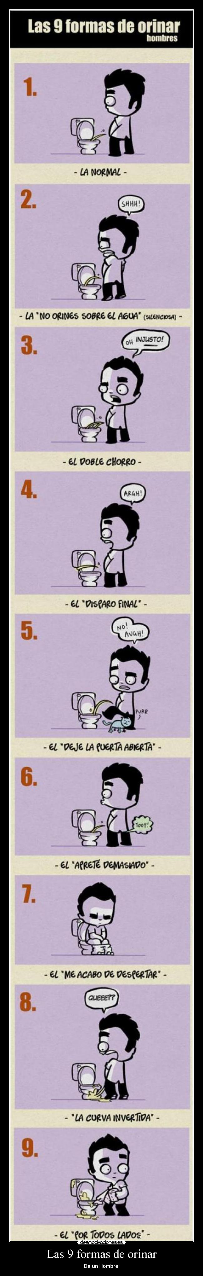 Las 9 formas de orinar - De un Hombre