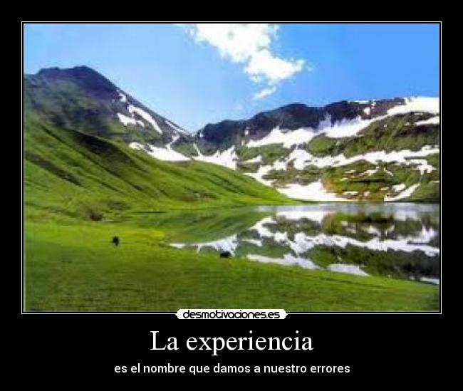 La experiencia - es el nombre que damos a nuestro errores