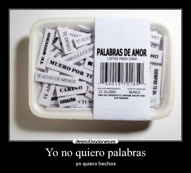 Yo no quiero palabras - 