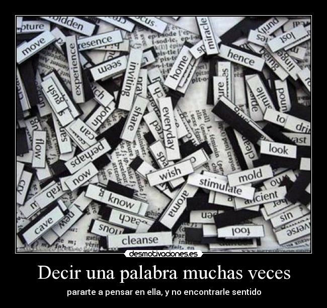 Decir una palabra muchas veces -