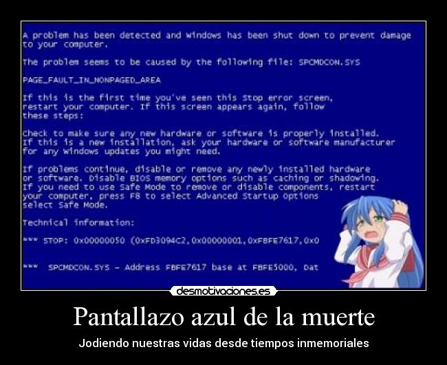 Pantallazo azul de la muerte -