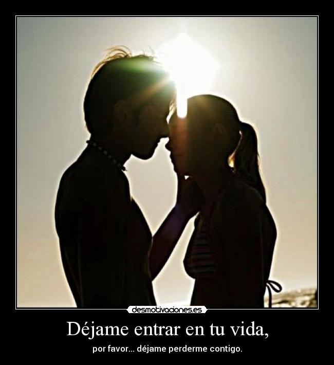 Déjame entrar en tu vida, - por favor... déjame perderme contigo.