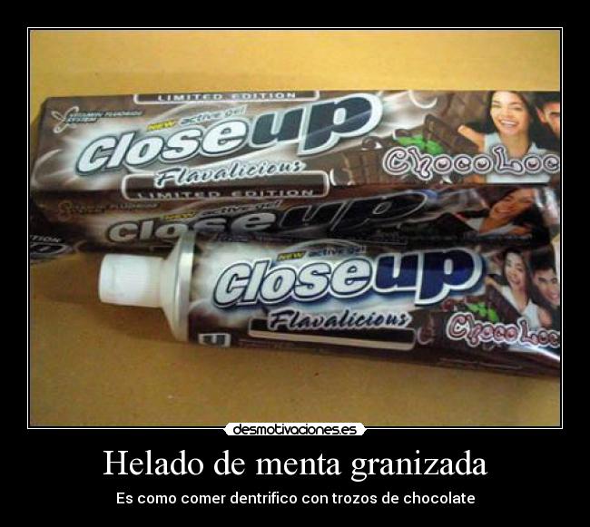 Helado de menta granizada -