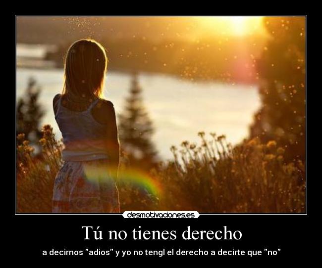 Tú no tienes derecho - a decirnos adios y yo no tengl el derecho a decirte que no