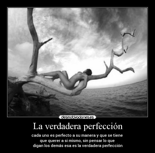 La verdadera perfección - cada uno es perfecto a su manera y que se tiene 
que querer a si mismo, sin pensar lo que 
digan los demás esa es la verdadera perfección