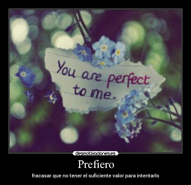 Prefiero - fracasar que no tener el suficiente valor para intentarlo
