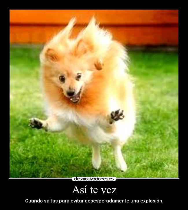 Así te vez - Cuando saltas para evitar desesperadamente una explosión.